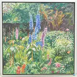 Sommerlicher Garten, 1985 by Walter Sautter, oil on canvas, sold Sep 2019