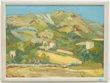 Corte, Korsika by Ernesto Schiess, oil, offered Sep 2019