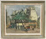 Alte Häuser in Paris", 1952 by Otto Wyler, oil on canvas, offered Sep 2019