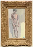 Männlicher Akt by Thomas Ernst Gubler, gouache, sold Sep 2019