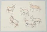 Les Louveteaux by Fritz Hug, watercolor, sold Sep 2019