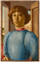 in der Art Bildnis eines jungen Mannes by Sandro Botticelli, oil on panel, sold Jun 2019