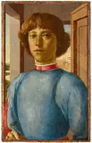 in der Art Bildnis eines jungen Mannes by Sandro Botticelli, oil on panel, sold Jun 2019