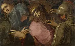 Kreuztragung by Mittelitalien, 1.Hälfte d. 16.Jhs., oil on panel, sold Jun 2019