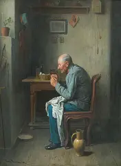 Ungewöhnliche Arbeit by Friedrich Friedländer, oil on panel, offered Jun 2019