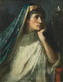 Die Burgtheatertragödin Charlotte Wolter (1831–1897) in einer ihren Rollen by Österreich, Ende 19.Jh., oil on panel, offered Jun 2019