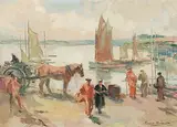 Hafenszene (Saint-Malo?) by Albert Fernand-Renault, oil on canvas, offered Jun 2019