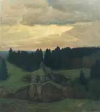 Stille Stunde by Ernst Liebermann, 1910, oil on canvas, sold Jun 2019