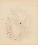 Profile by Jean Cocteau, 1940, ink, offered Jun 2019