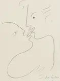 Le baiser by Jean Cocteau, 1957, pencil, offered Jun 2019