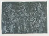 Three cloaked Figures II by Henry Moore, 1974, color lithograph, offered Jun 2019