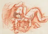 Kämpfendes Paar by Franciszek Starowieyski, 1983, charcoal, sold Jun 2019