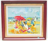 Le parasol rouge by Roland Lefranc, 1984, oil on canvas, offered Jun 2019