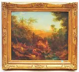 Landschaft mit Mühle und Vieh am Bach by Henry Brittain Willis, 1844, oil on canvas, offered Jun 2019