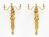 Louis XVI-Stil by 1 Paar grosse Wandappliken, bronze, offered Jun 2019