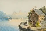 Die Treib am Vierwaldstättersee by Georg Alexander Lorenz, watercolor, sold Jun 2019