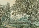 Vue d'une promenade près du Limat à Zurich by Heinrich Rieter, watercolor, sold Jun 2019