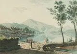 Vue de Zoug vers le Rigi by Johann Jakob Wetzel, aquatint, sold Jun 2019
