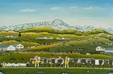 Alpfahrt mit Säntis", 1960 by Ulrich Martinelli, oil on board, sold Jun 2019