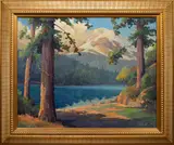 Mountain Lake by Luther Evans DeJoiner, 1953, oil on canvas, sold May 2023