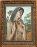Veiled Nude by Wade Reynolds, oil on canvas, sold May 2023