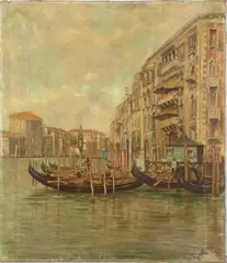 Venice by Augusto Ferri, oil on canvas, sold May 2023
