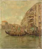 Venice by Augusto Ferri, oil on canvas, sold May 2023