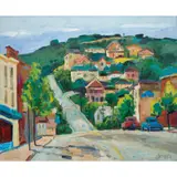Point Richmond by Pamela Glover, 1991, oil on canvas, sold May 2023
