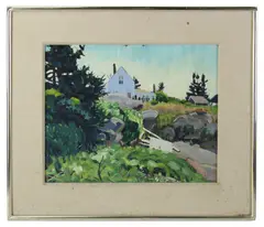 Funeral Morning Matinicus by Chris Huntington, oil on panel, sold Mar 2026