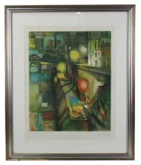 labeled "Quai Ile St. Louis by Olivier Foss, lithograph, sold Mar 2026