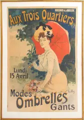 Aux Trois Quartiers Modes Ombrelles Gants by Rene Louis Pean, Lithograph in Colors, sold Nov 2024