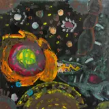 Abstract Composition by Eva Bouzard-Hui, Oil on Canvas, sold Nov 2024