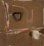 Abstract Composition by Lynne Brei, 1981, Mixed Media on Canvas, sold Nov 2024