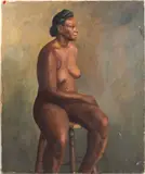 Seated Nude Woman by Jesse Floyd Reed, Oil on Canvas, sold Nov 2024