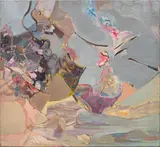 Abstract Composition by Susan Mitnick, 1988, Oil on Canvas, sold Nov 2024