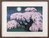 Cherry Tree at Mihan in the Moonlight by Ohtsu Kazuyuki, 2012, Woodblock in Colors, sold Nov 2024