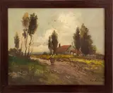 Pastoral Landscape Scene by Von Ness, Oil on Canvas, sold Nov 2024