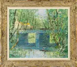 This Old Bridge”. Image19.5” x 23.5 by A George Shawe, oil on canvas, sold Sep 2026