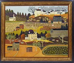 Maine Community by Charles Wysocki, oil on canvas, sold Sep 2020