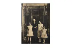Queen elizabeth and princesses elizabeth and margaret by marcus adams by Portrait Of King George Vi, print, offered May 2023
