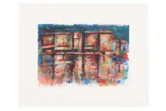Preview: Roslin Square by Andrew Hood, mixed media on card, offered Apr 2023