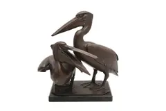 Pelicans by Helmut Diller, bronze, offered Apr 2023