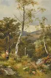 Stick gatherers by David Bates, 1879, oil, sold Dec 2021
