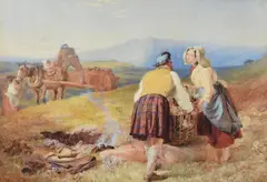 Peat Gatherers by John Mole, 1857, Watercolour, offered Dec 2021