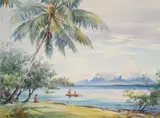 Fishing by William Alister Macdonald, watercolor, sold Dec 2021