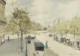 Boulevard Deufert by Henri Zuber, 1880, watercolor, sold Dec 2021