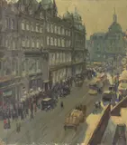 Dresden, street scene Oil on canvas Signed (lower right) 51.5 x 46.5cm (20¼ x 18¼ in.) Condition Report: Canvas is slack by Alfred Kunze-Goetz, Oil on canvas, offered Dec 2021