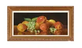 Apples and grapes by George Melvin Rennie, Oil on canvas, offered Dec 2021