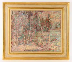 Silver Birches by Elliot Seabrooke, 1946, Oil on canvas, sold Dec 2021