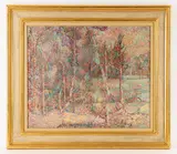 Silver Birches by Elliot Seabrooke, 1946, Oil on canvas, sold Dec 2021